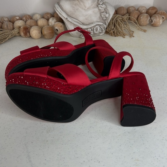 Kenneth Cole Reaction Women's Reeva Silk Platform Sandals Sz 8 - Picture 8 of 11